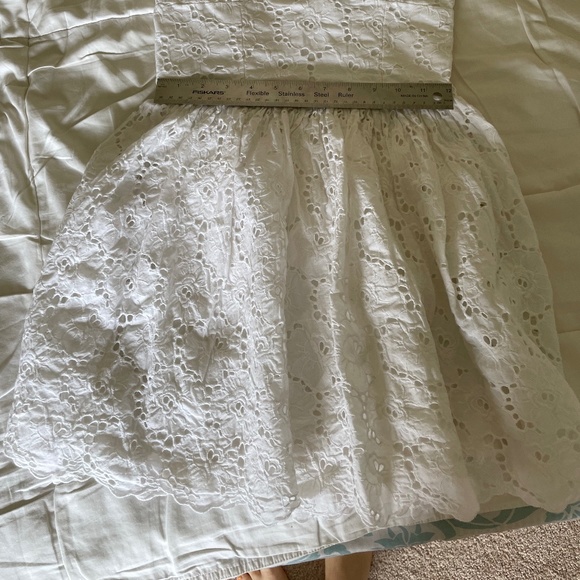 Vintage Abercrombie White Eyelet Strapless Dress Size L Juniors Size XS-S Women - Picture 10 of 11